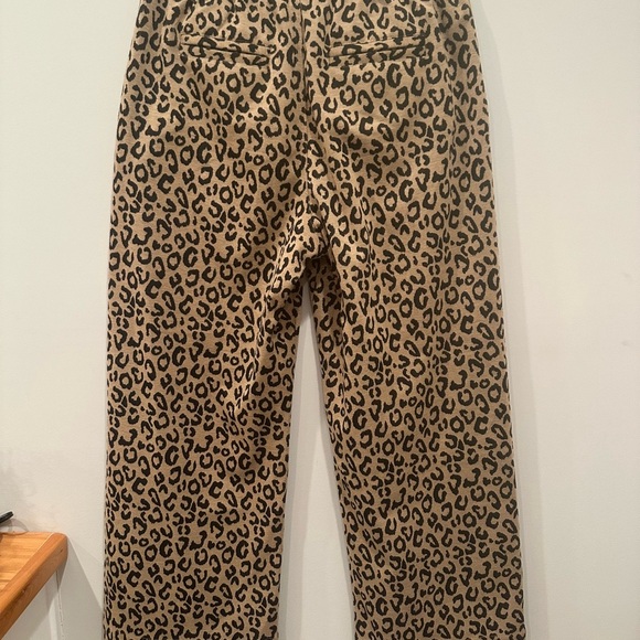 JODIFL Leopard Print Wide Leg Trousers Fall Animal Print Elastic in Back Sz M - Picture 7 of 12